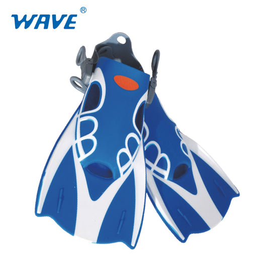 WAVE Swimming Kids Flippers Open Heel Short Blade Swim Training Fins κατάδυσης Ρυθμιζόμενα πτερύγια κατάδυσης για ενήλικες
