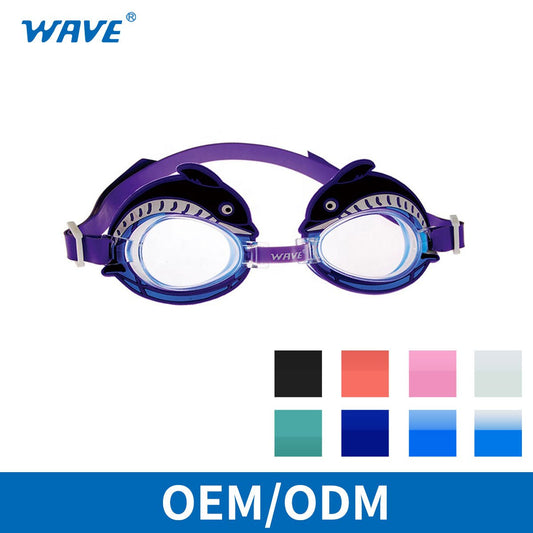 OEM utskrift tecknad PVC barn optiska anti-dimma simglasögon