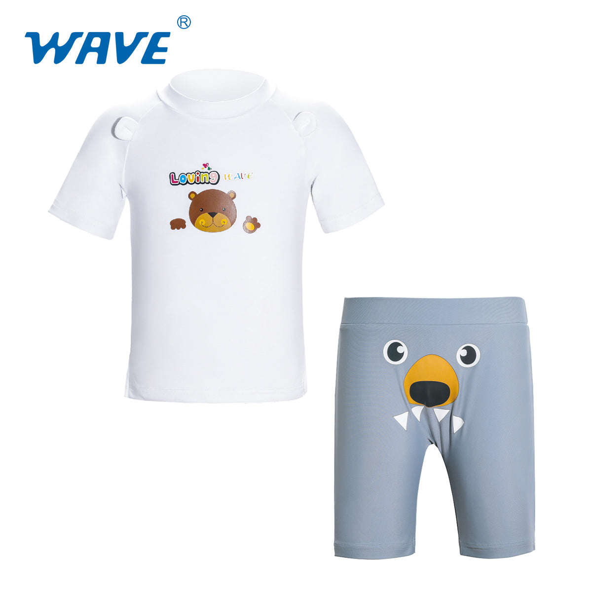 Beach Ocean OEM ODM Boys Short Sleeve Swimsuit Set 2