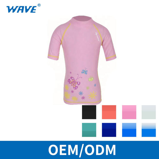 OEMサービス ハーフスリーブ ガールズ ラッシュガード スポーツウェア