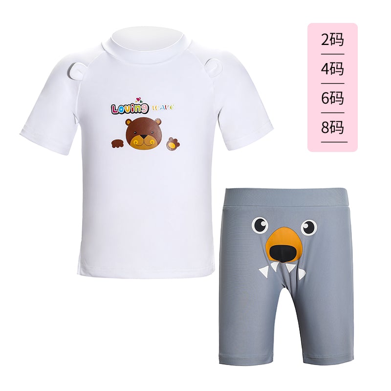 Beach Ocean OEM ODM Boys Short Sleeve Swimsuit Set 3