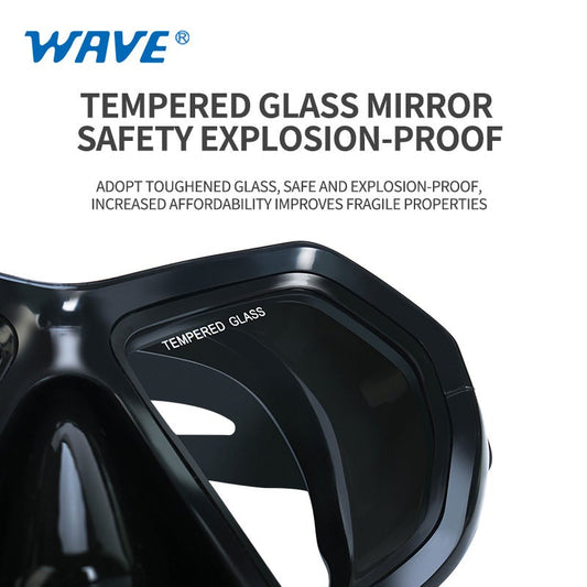Wave Sport HD Adjustable Free Diving Silver Black Combo Set freeshipping - wave-china