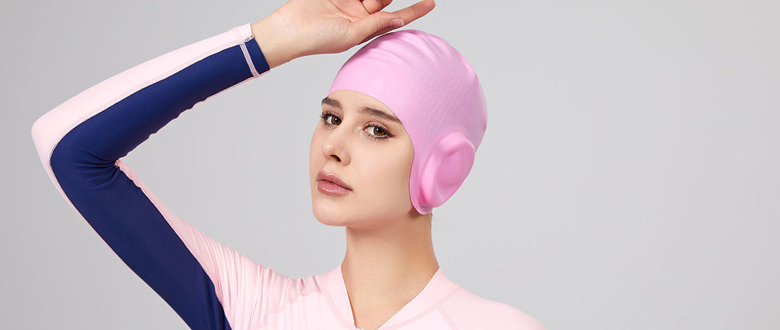Ear-protecting swim cap: Say goodbye to swimmer's ear and enjoy swimming worry-free.