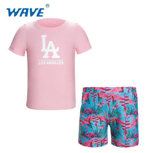 Wave Sport 女孩短袖泳衣套装