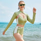 Custom Women Green Split Body Swimwear Supplier Manufacturer