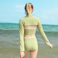 Custom Women Green Split Body Swimwear Supplier Manufacturer