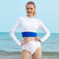 Wholesale Women White Split Body Swimwear Supplier Manufacturer