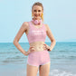 OEM Women Pink Split Type Swimwear Bathing Suits Supplier