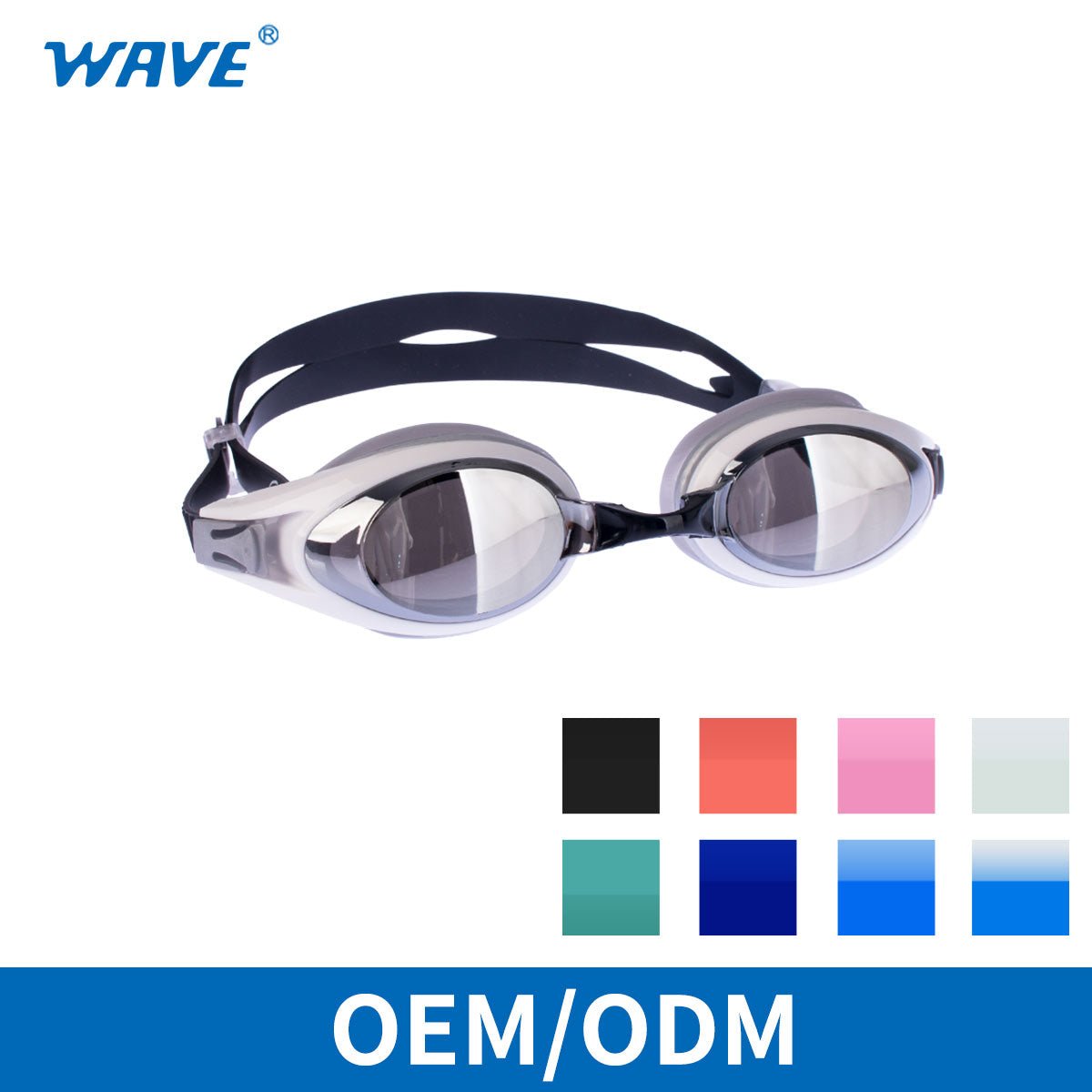 ODM OEM Swimming Goggles Antifog Prescription Myopia Silicone Mirrored
