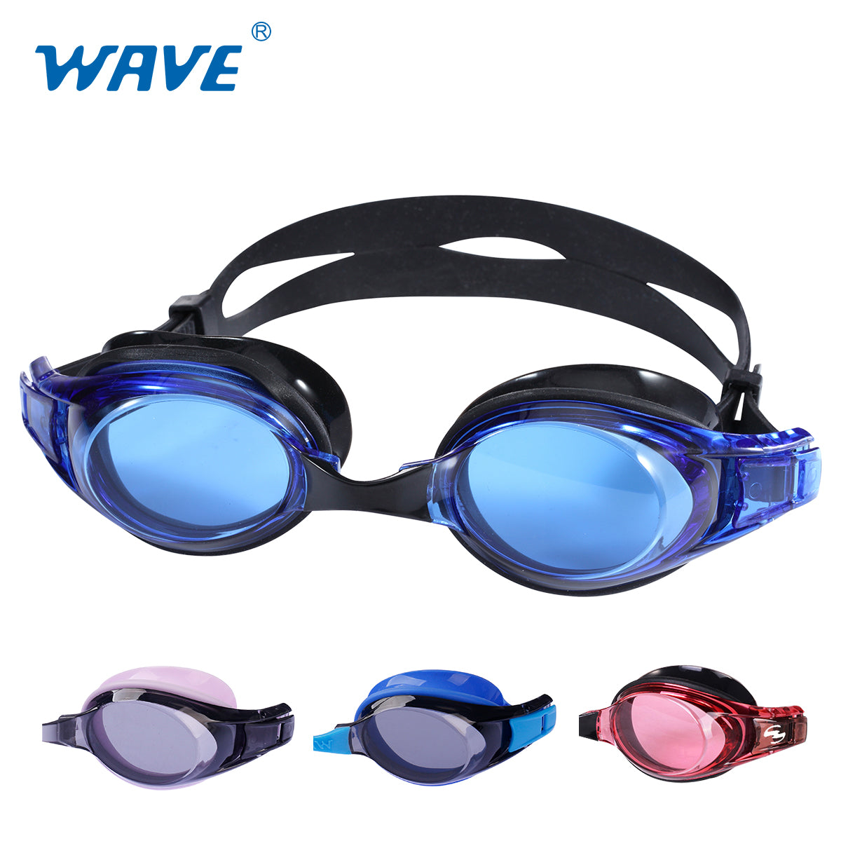 成人游泳镜防紫外线防雾防水 PC 镜片彩色