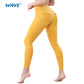 Wave Sport High Waist Yoga Leggings With Back Pockets Ninth Pants freeshipping - wave-china