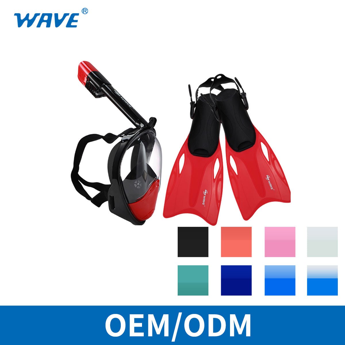OEM ODM 潜水套装全脸呼吸管面罩 180 度适合水肺潜水