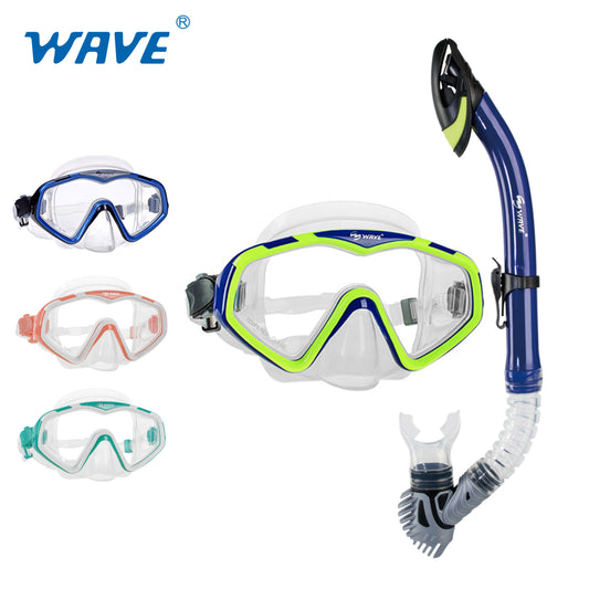 OEM adult wide view diving mask snorkel set supplier