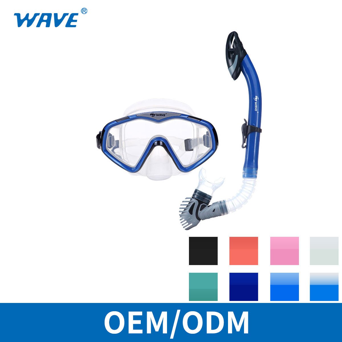 OEM adult wide view diving mask snorkel set supplier