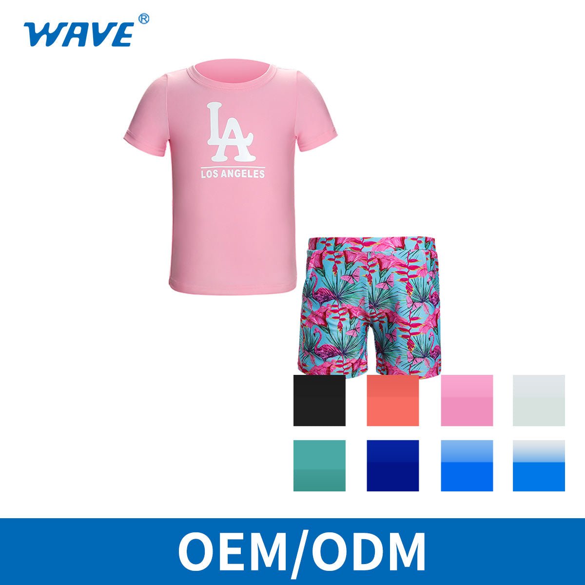Wave Sport 女孩短袖泳衣套装